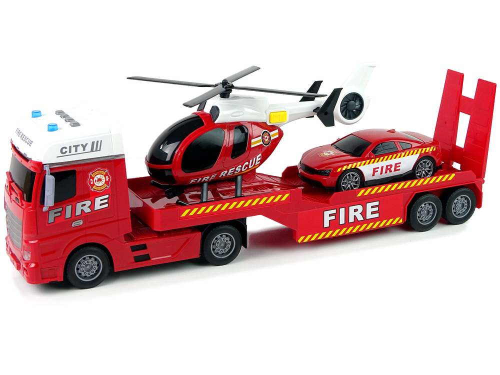 Fire Brigade Set Truck Helicopter Sound Lights