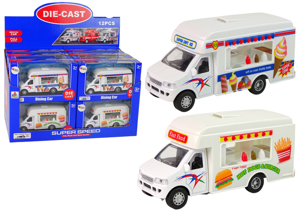 Auto Camper Ice Cream Shop Fast-Food Resorcs Friction Drive 2 Models