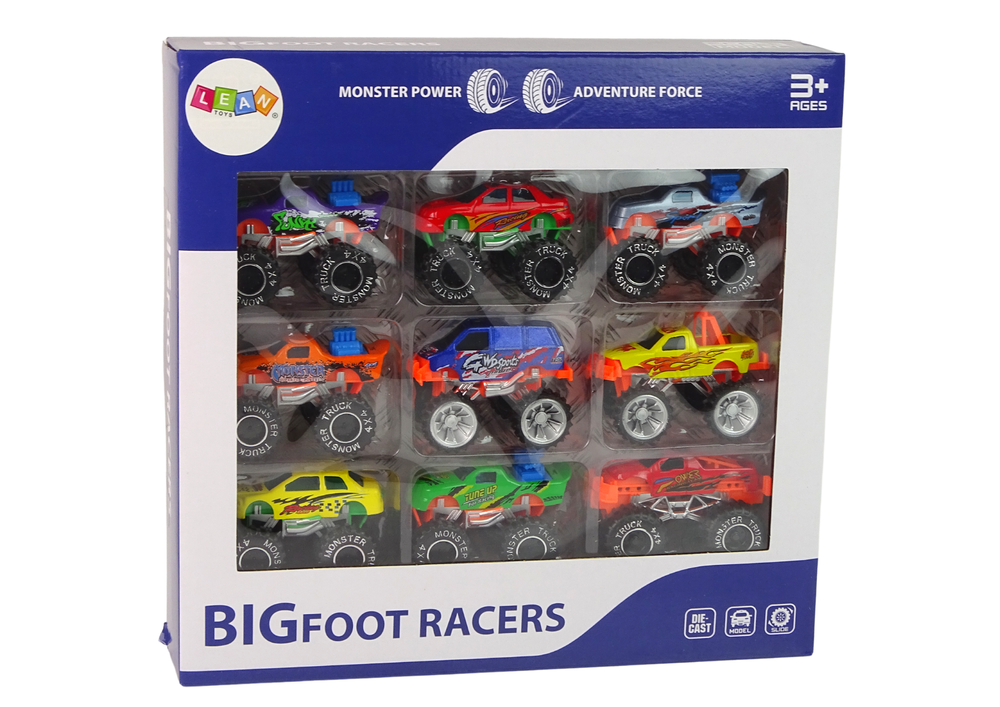 Terrain Cars Resorak Monster Truck Vehicle Set Various Colours 9 pcs.