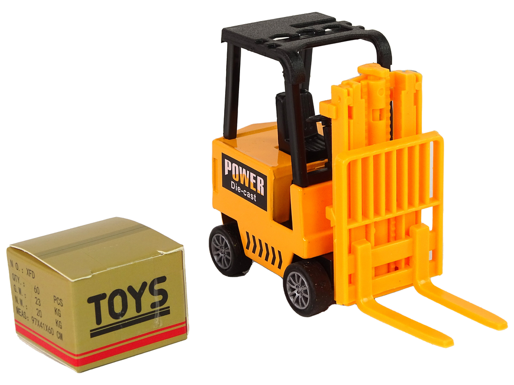 Orange forklift truck