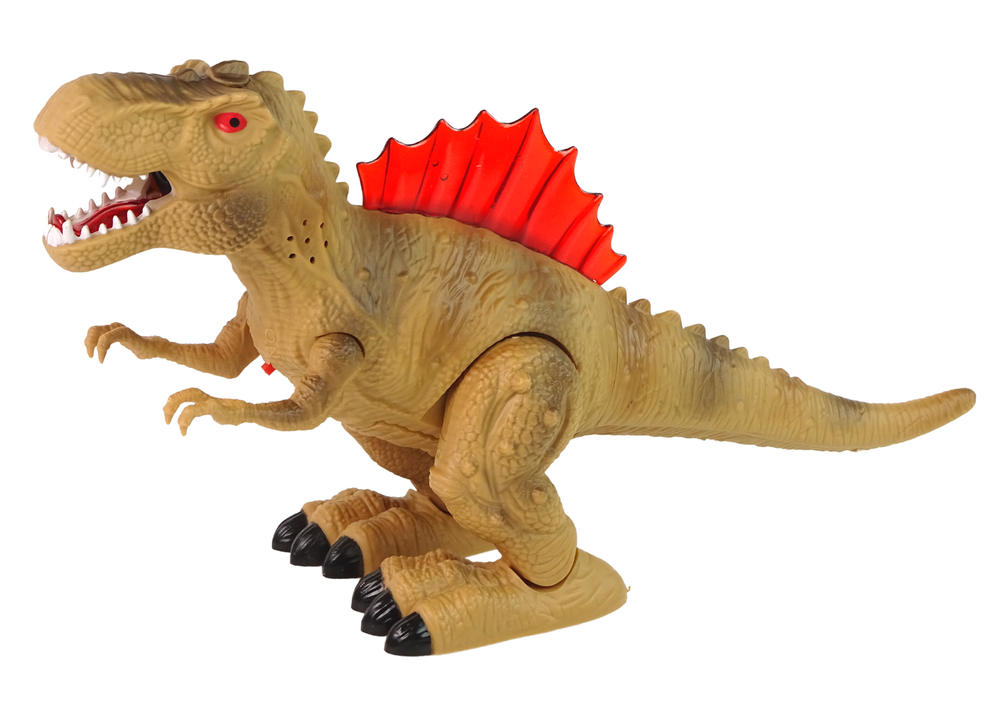 Dinosaur Breathes Fire Steam Lights Battery Pack Brown