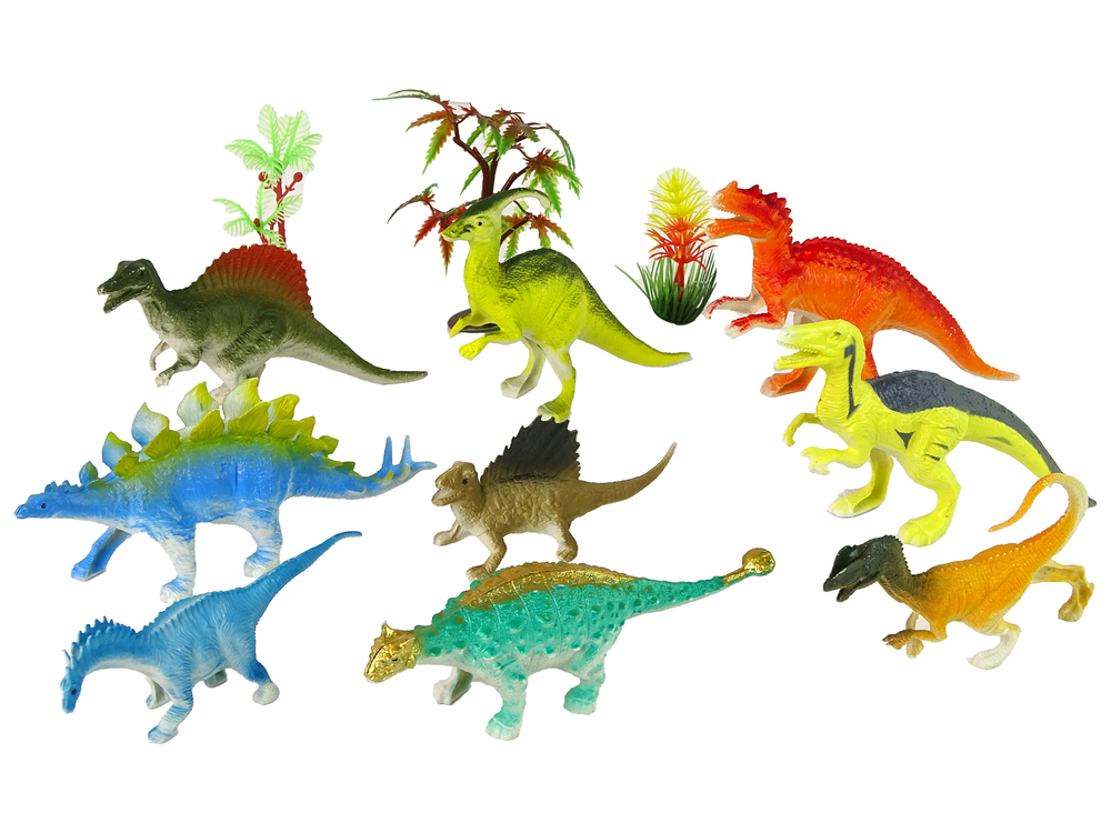 Set of Dinosaur Figures 9 Pieces Colorful