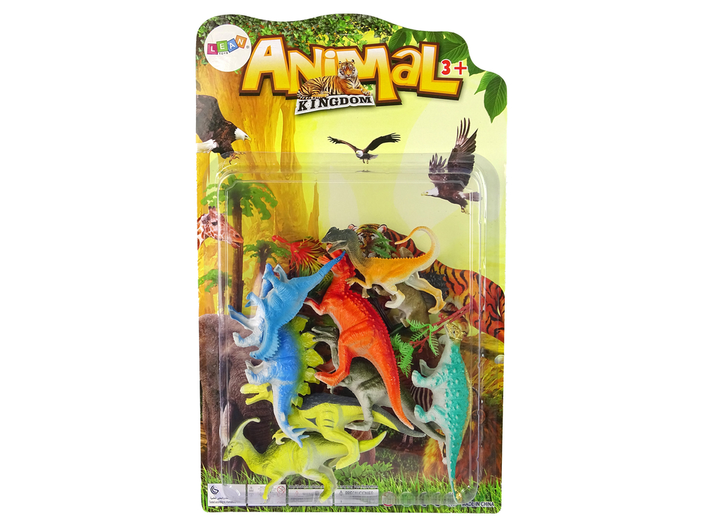 Set of Dinosaur Figures 9 Pieces Colorful