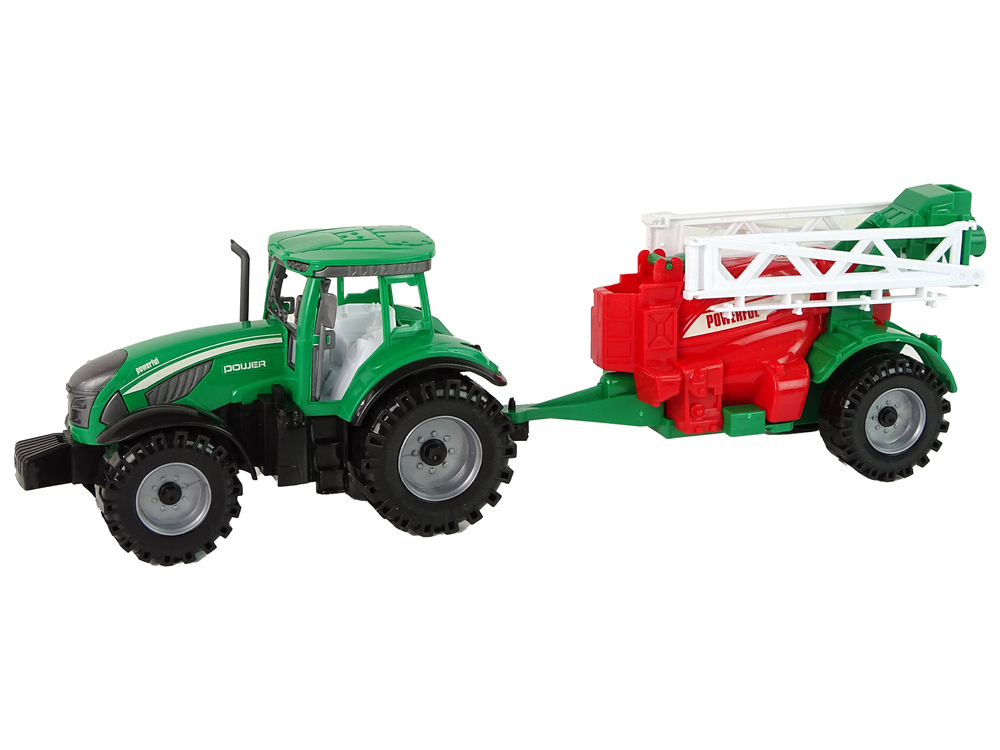 Green Farm Tractor with Red and Green Sprayer Fricative Drive