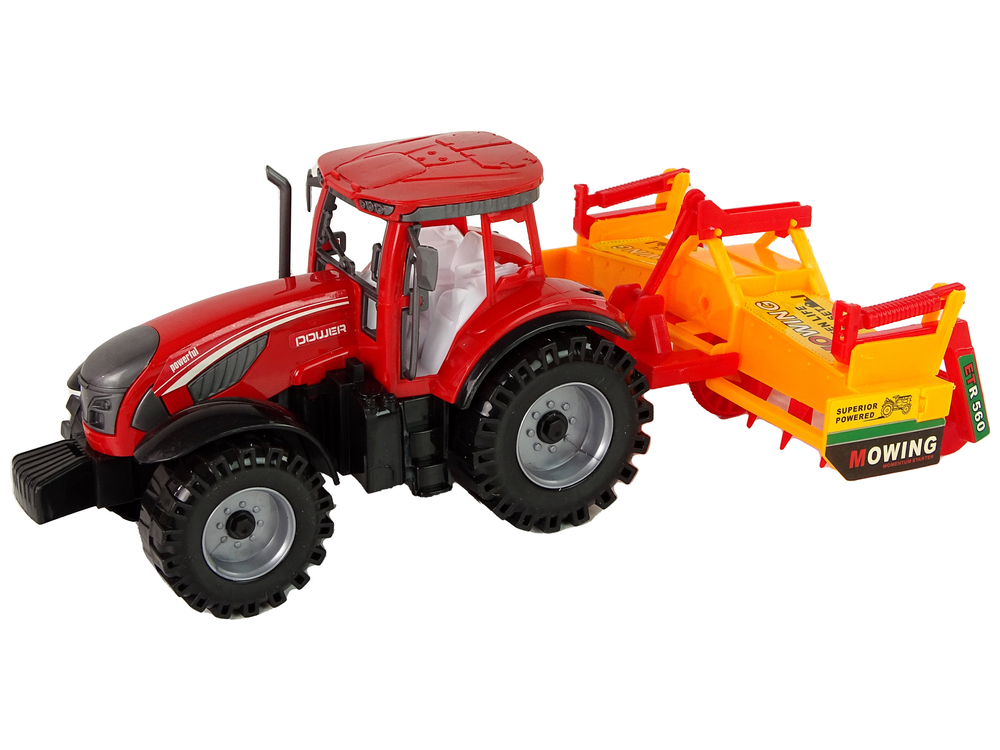 Red Tractor with Orange Cultivator Drive