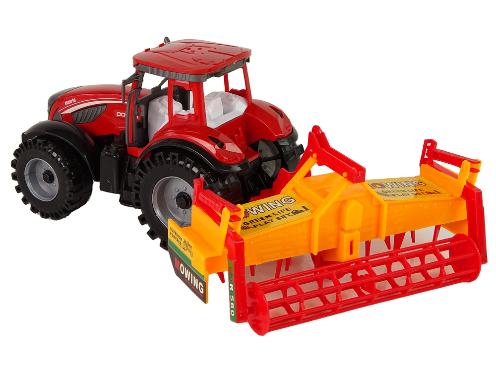 Red Tractor with Orange Cultivator Drive