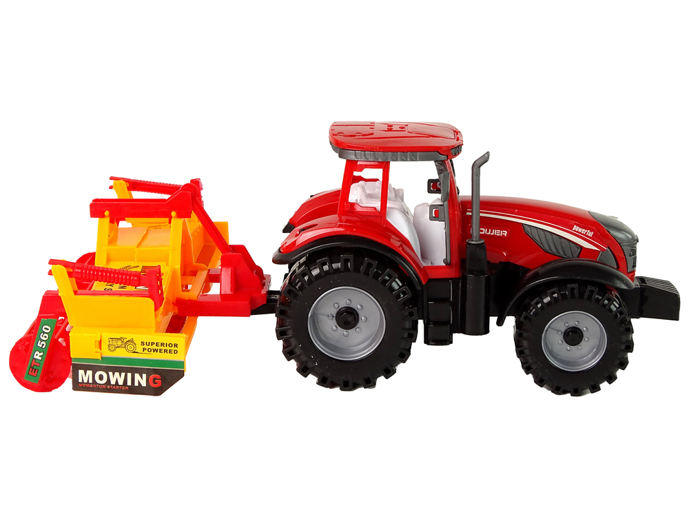 Red Tractor with Orange Cultivator Drive