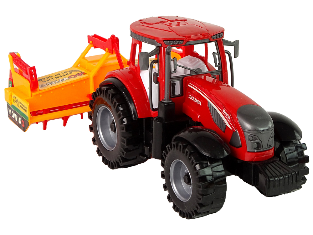 Red Tractor with Orange Cultivator Drive