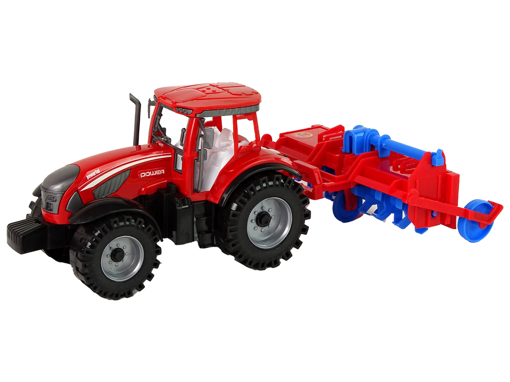 Red Tractor with Plough Friction Drive