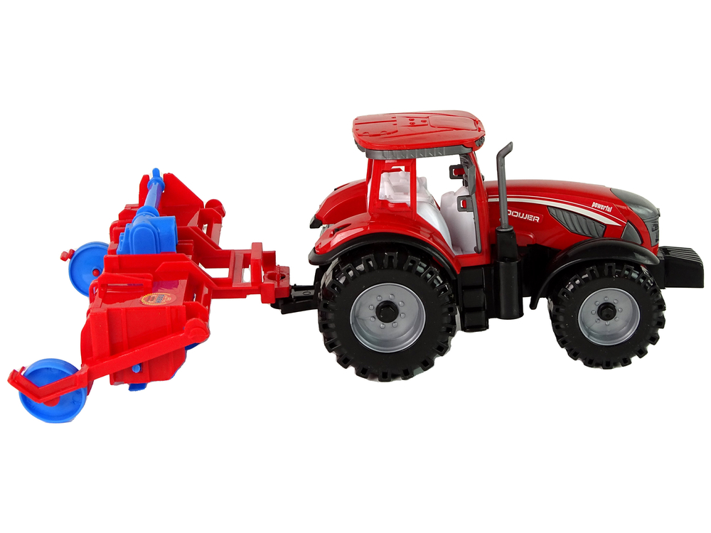 Red Tractor with Plough Friction Drive