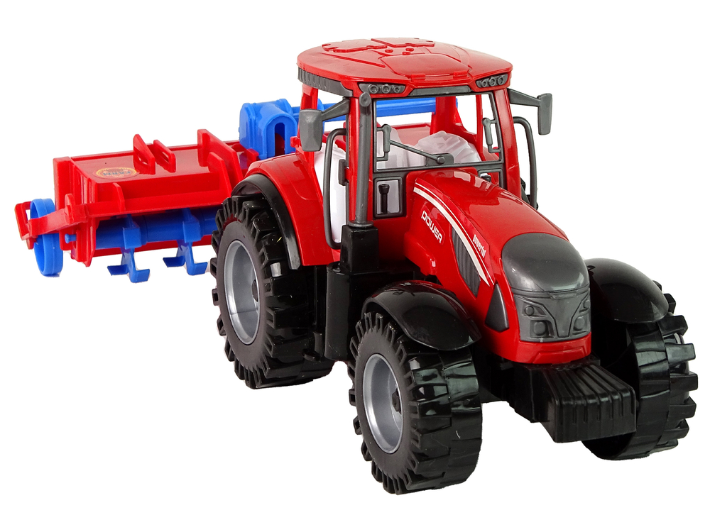 Red Tractor with Plough Friction Drive