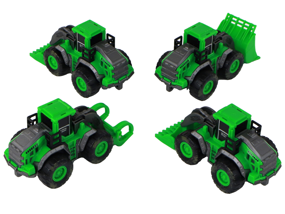 Farm Vehicle Set Green Tractors 4 Pieces