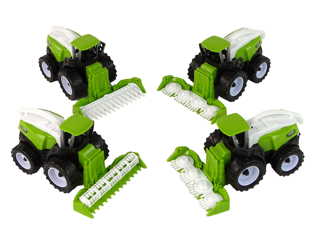 Farm Vehicle Set Green Tractors 4 Pieces