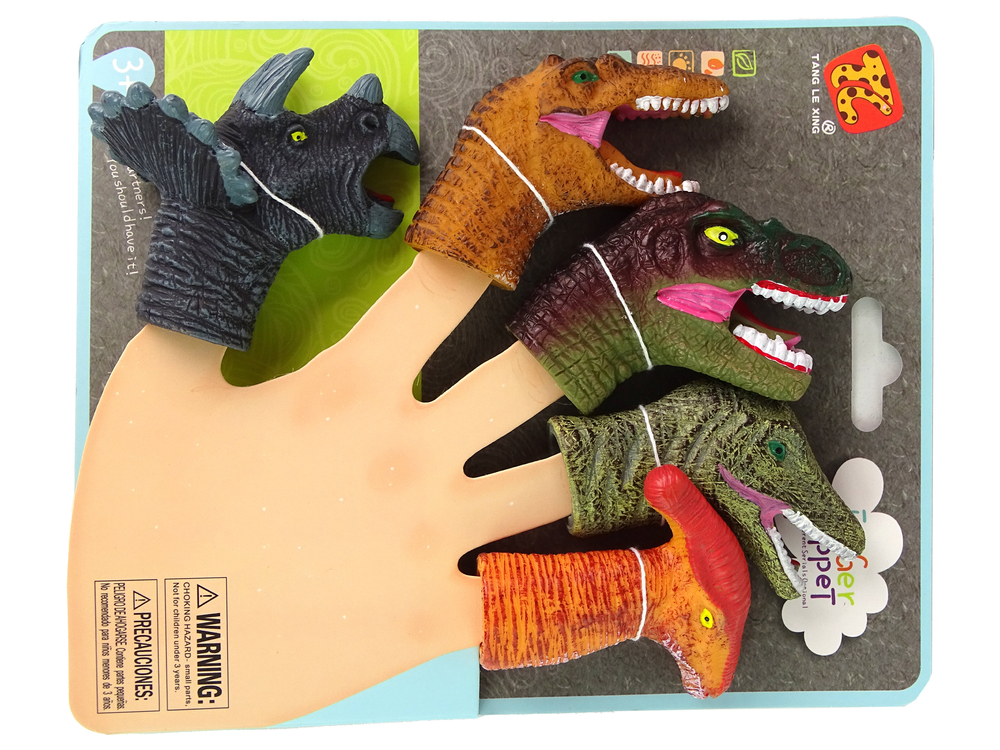 Finger Puppets Dinosaurs Colorful 5 Pieces