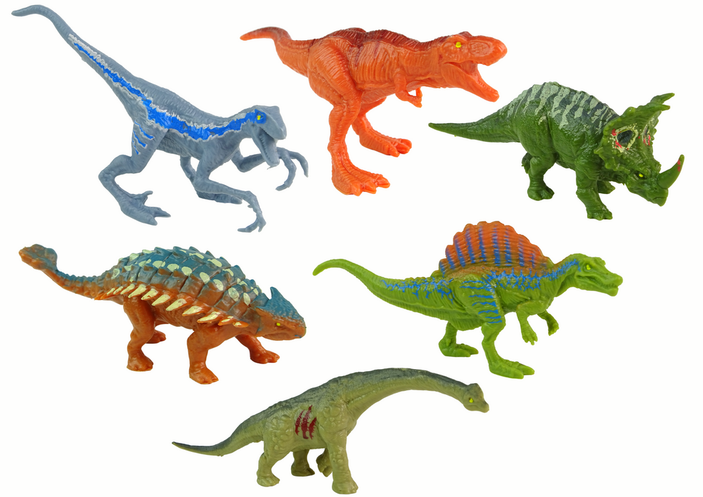 Set of Dinosaur Figurines 6 pieces Colorful