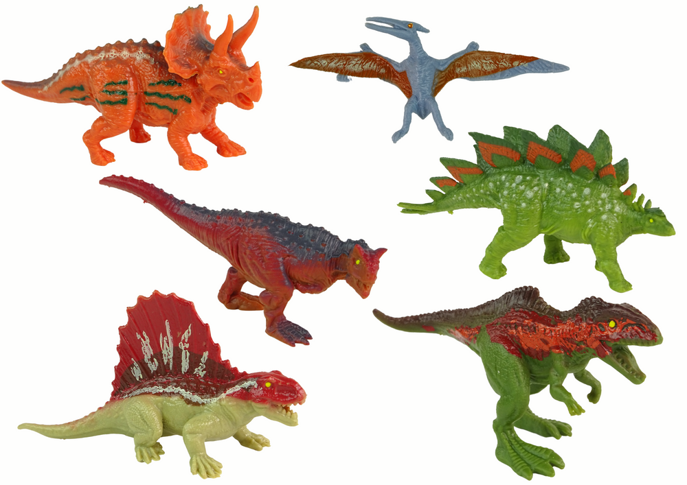 Set of Dinosaur Figurines 6 pieces Colorful