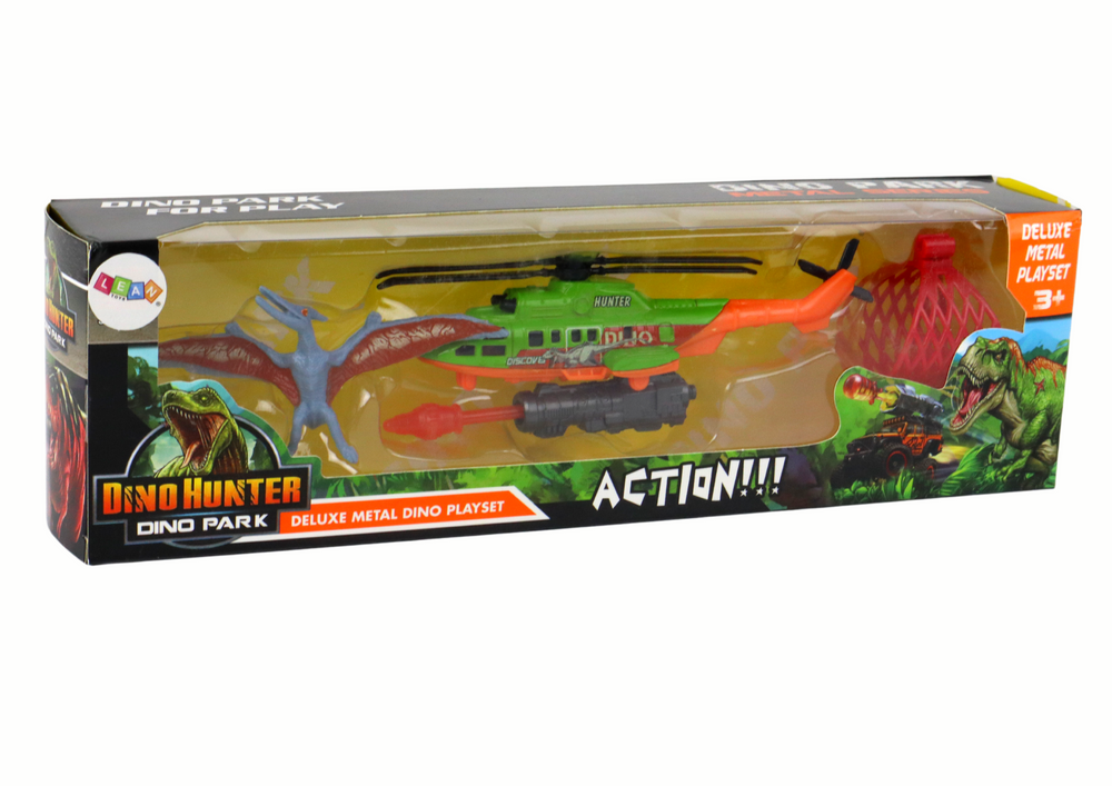 Green Helicopter Dinosaur Transport Dino Park Set