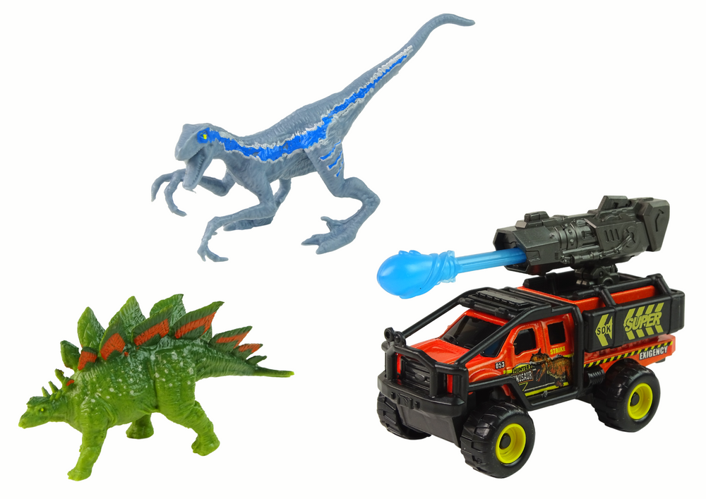 Dinosaurs Figures Car With Rocket Set