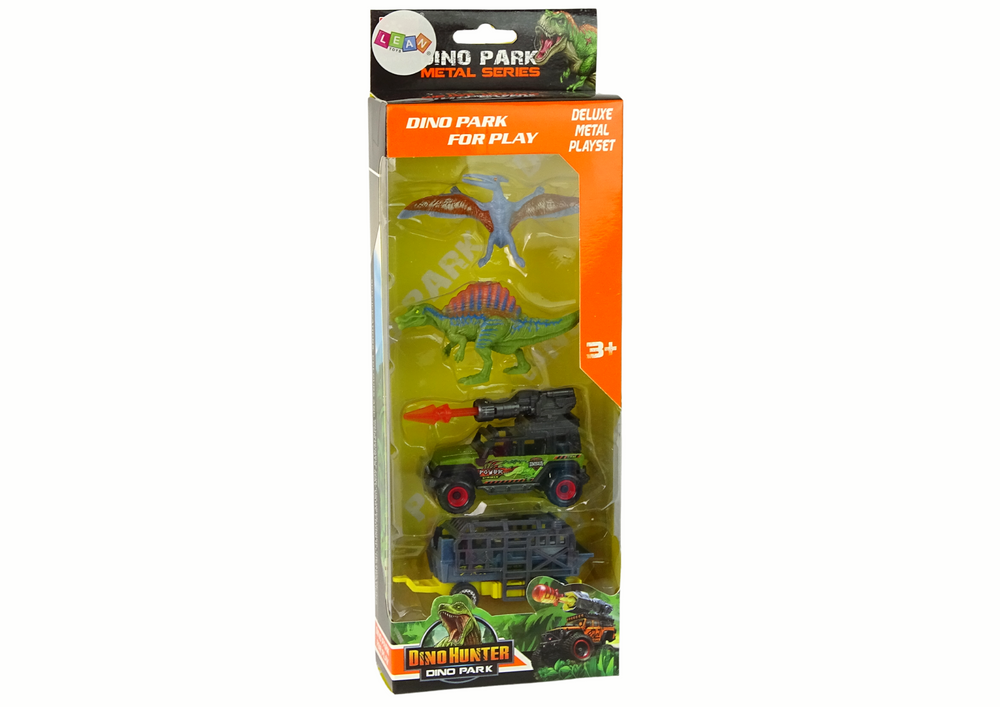 Dinosaurs Set Car With Rocket Trailer