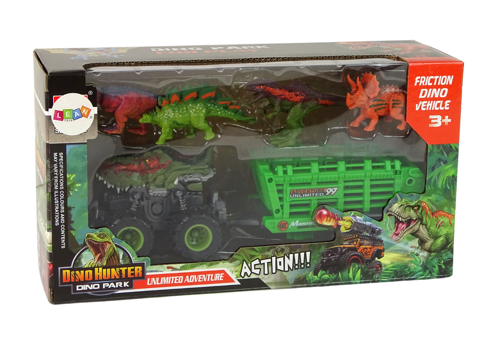 Vehicle with a Dinosaur Theme Trailer 4 Dinosaur Pieces