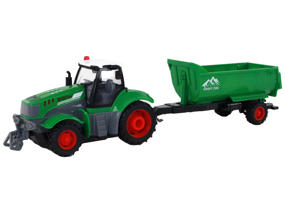 R/C Tractor with Trailer 1:24 Lights Green