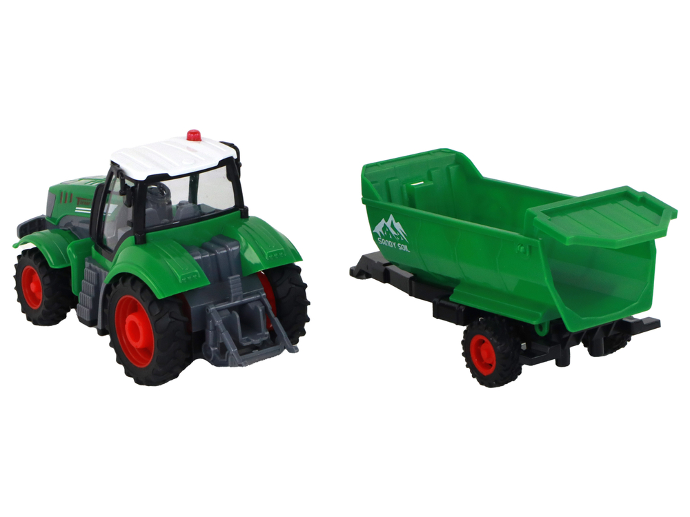 R/C Tractor with Trailer 1:24 Lights Green