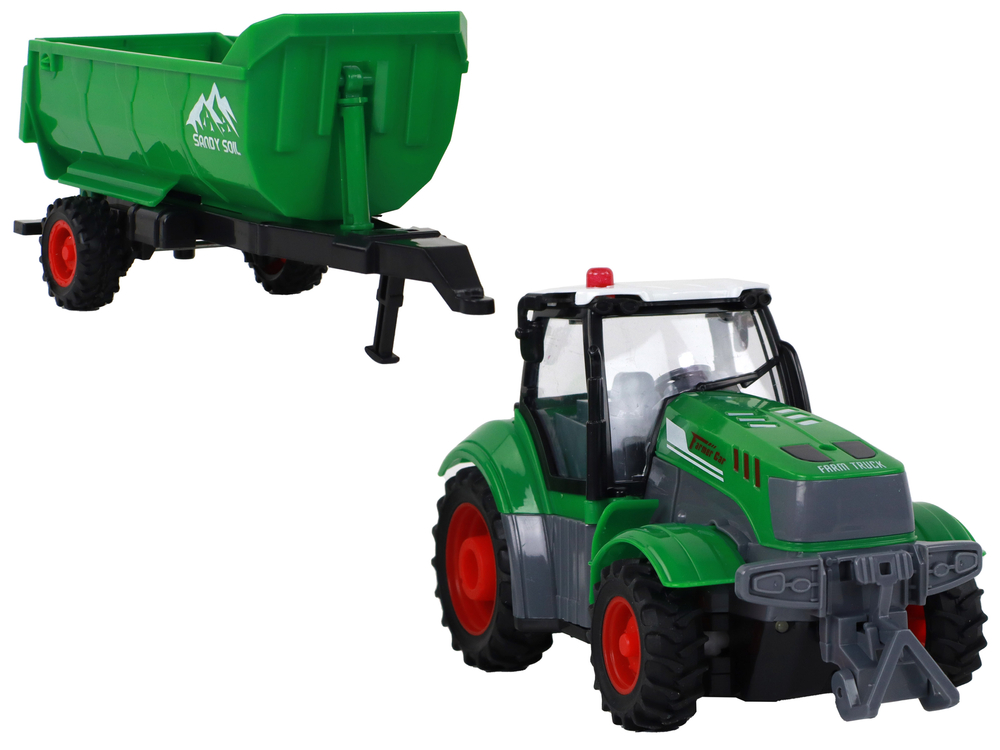 R/C Tractor with Trailer 1:24 Lights Green