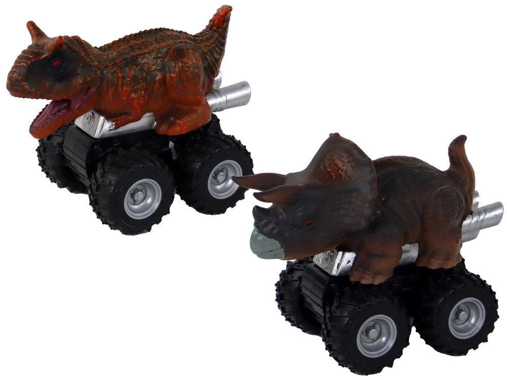 Dinosaur car with friction drive. Various species and colors