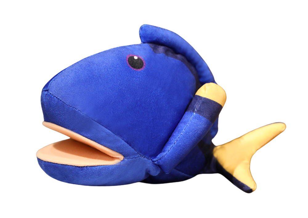 Plush Blue Fish Mascot Puppet 25 cm