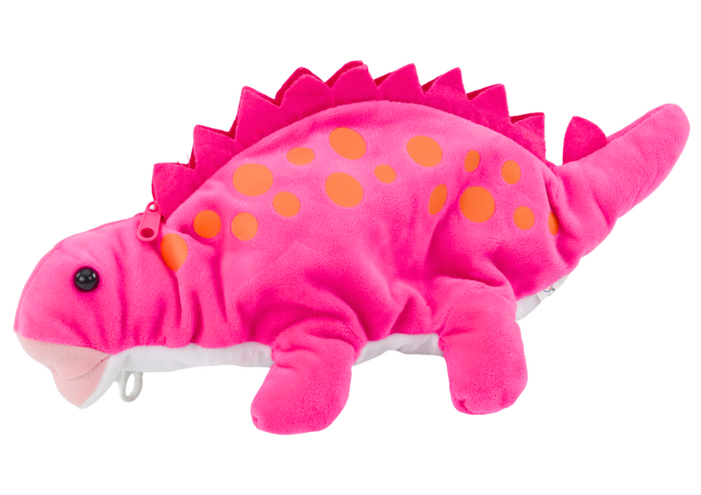 Plush Dinosaur Pencil Case Storage Box Pendant Pink