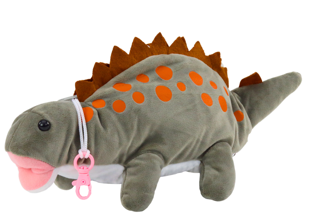 Plush Dinosaur Pencil Case Storage Box Pendant Gray