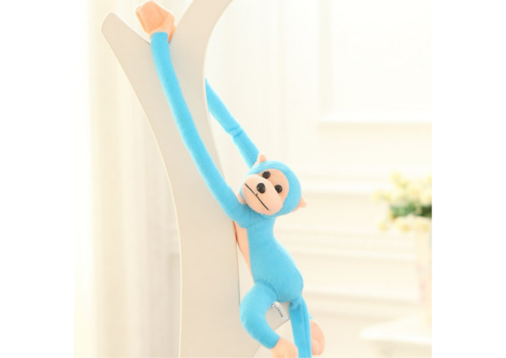 Plush Monkey Mascot with Sound, Blue, 60 cm