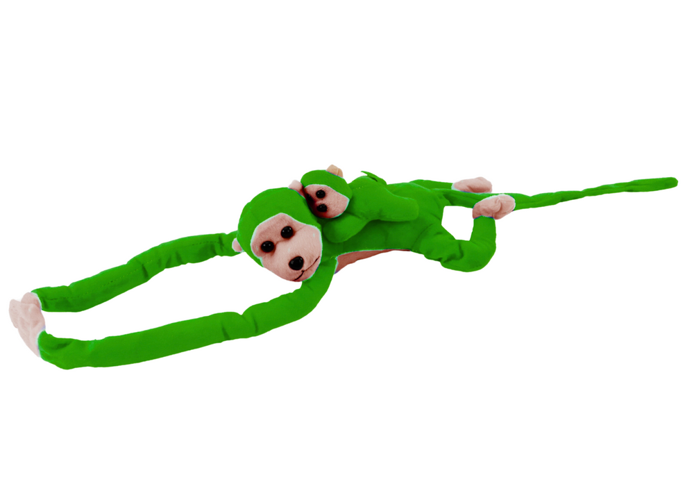 Plush Monkey with Baby Mascot Green 70 cm