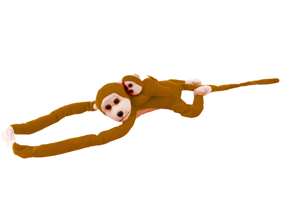 Mascot Plush Monkey with Baby, Dark Brown 90 cm