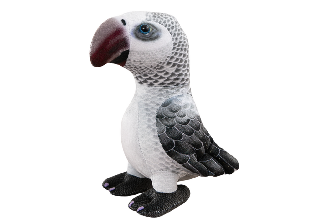 Plush Gray Parrot Mascot 20 cm