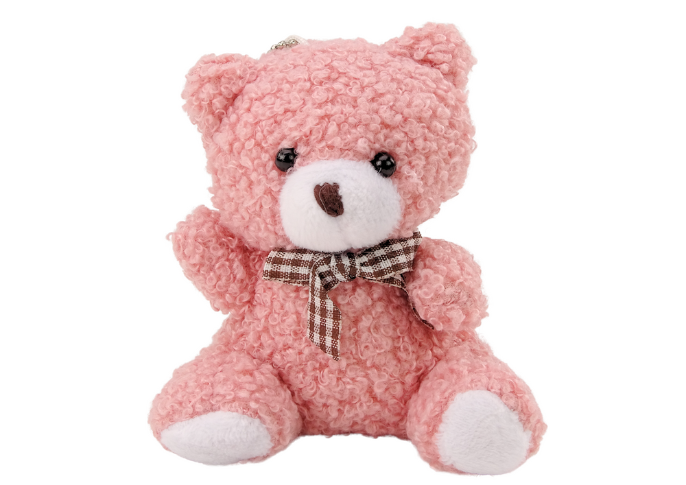 Plush Pink Little Teddy Bear Cuddly Mascot Keychain 10cm