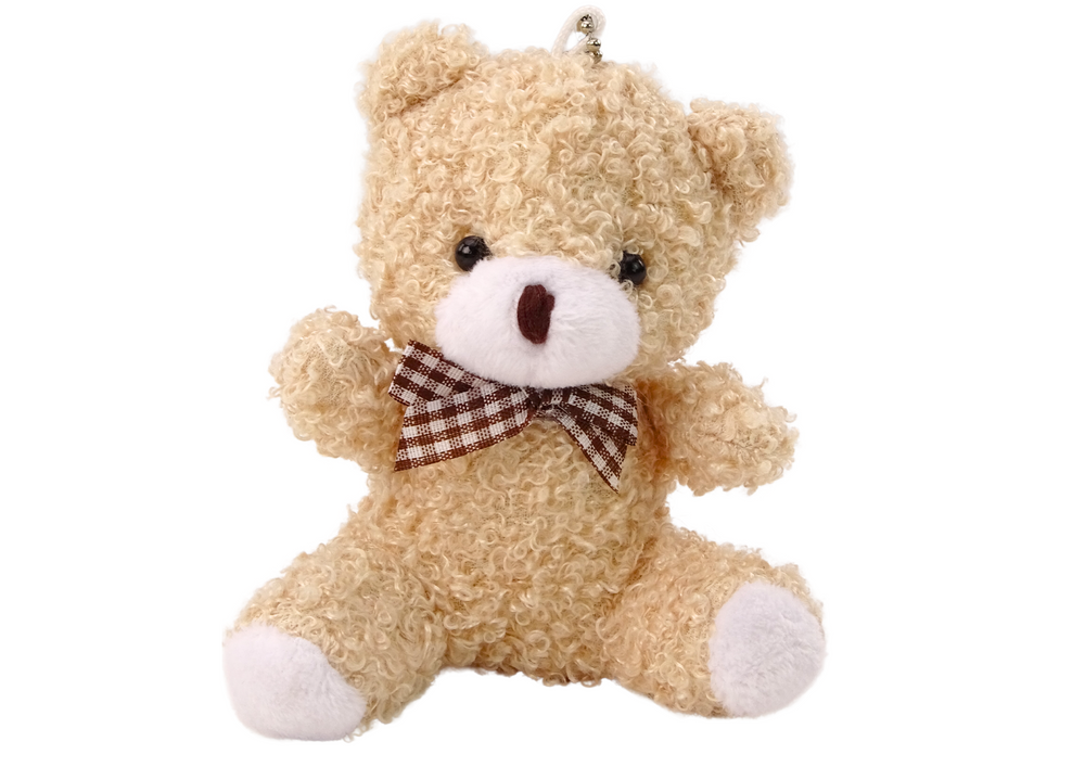 Teddy Bear Cream Plush Small Cuddly Toy Mascot Keychain 10cm