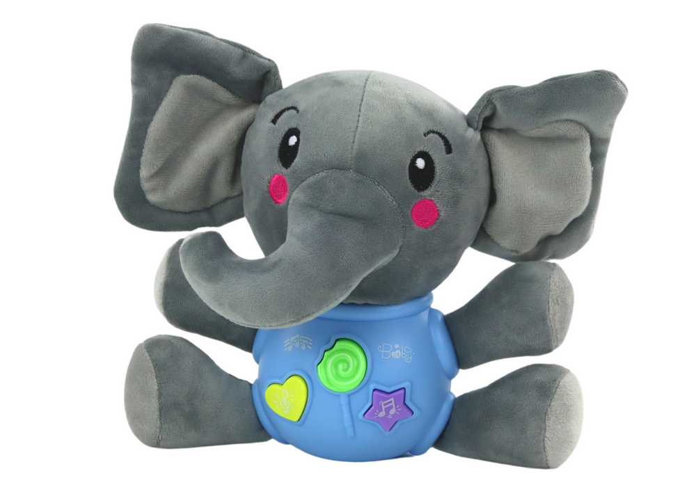 ﻿Plush Elephant Interactive Plush Blue Playing 19 cm