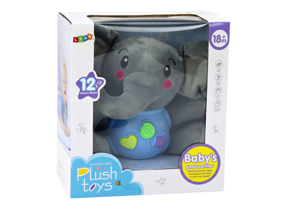 ﻿Plush Elephant Interactive Plush Blue Playing 19 cm