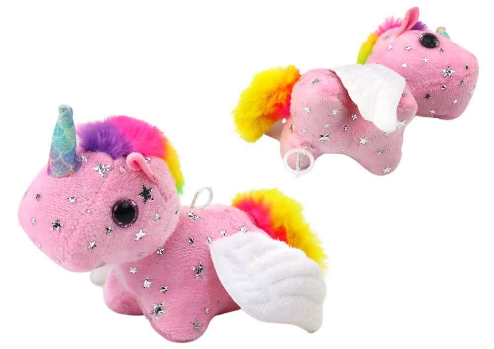 Unicorn Plush Pull-On Jumping Horse Pink