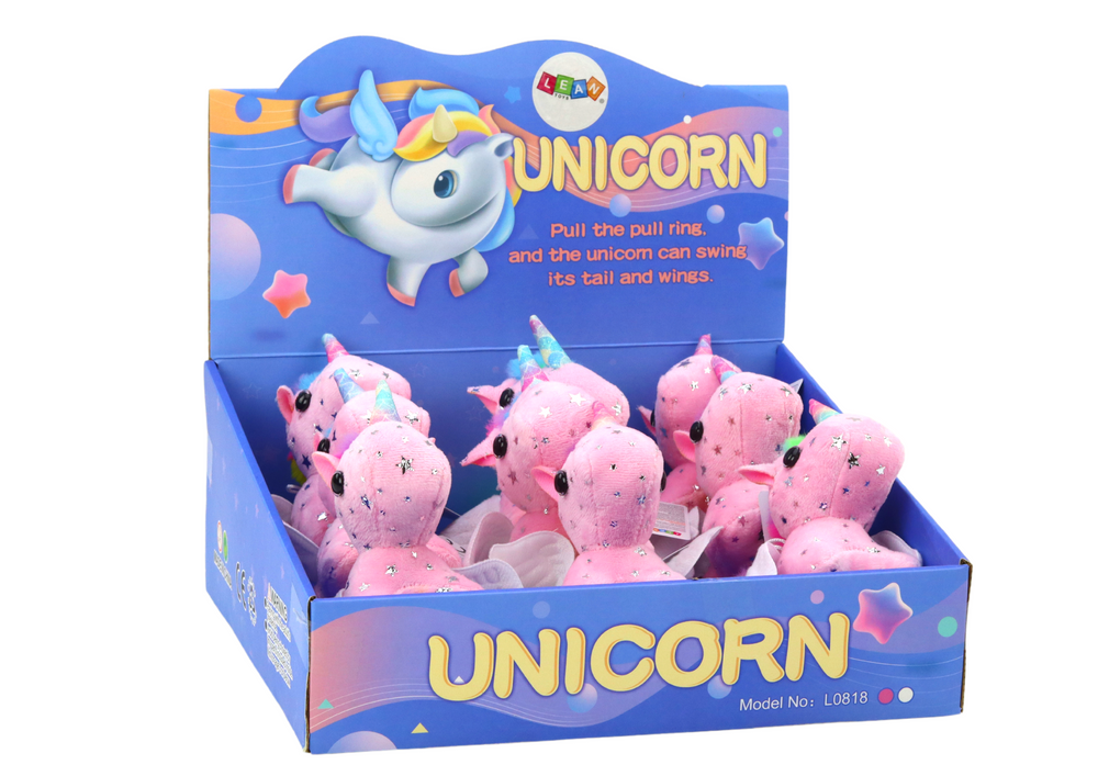 Unicorn Plush Pull-On Jumping Horse Pink