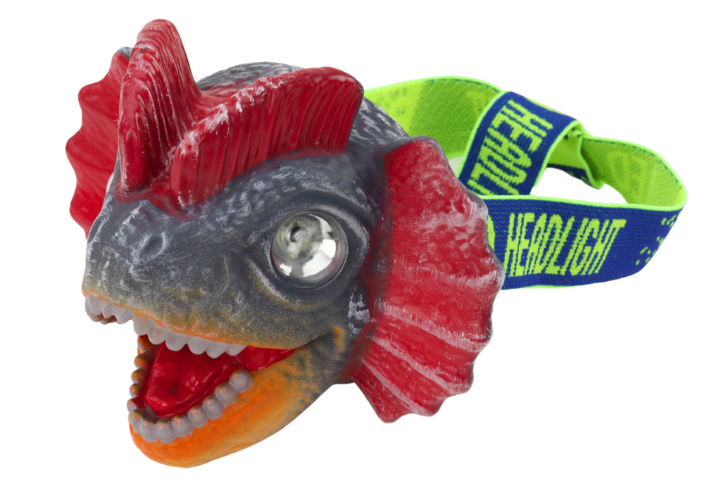 Dinosaur Headlamp Flashlight Adjustable Headband 3 LEDs