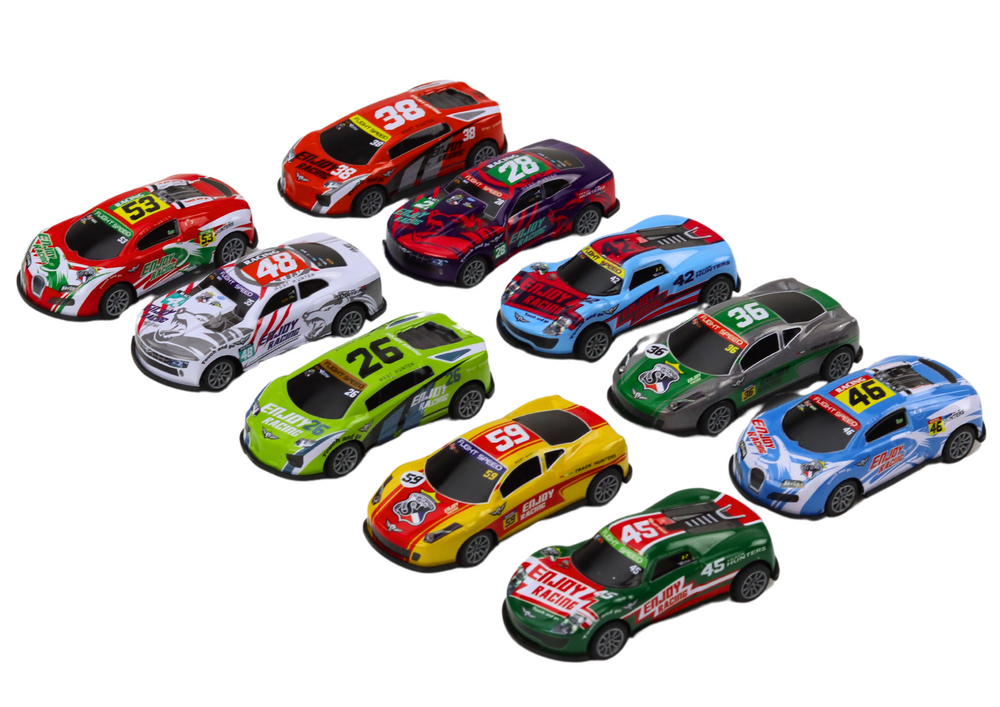 Set of Toy Cars, Spring Springs, Sports Racing Cars 1:64, 10 pcs.