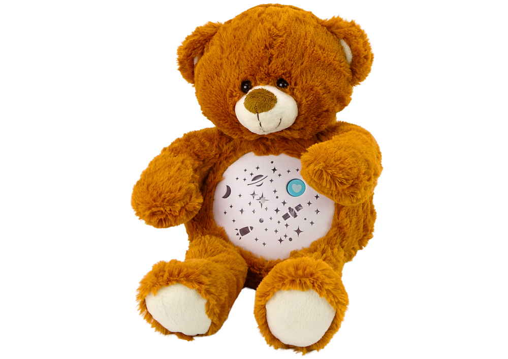 Teddy Bear Sleeping Lights Sounds Night and Day Mode Brown