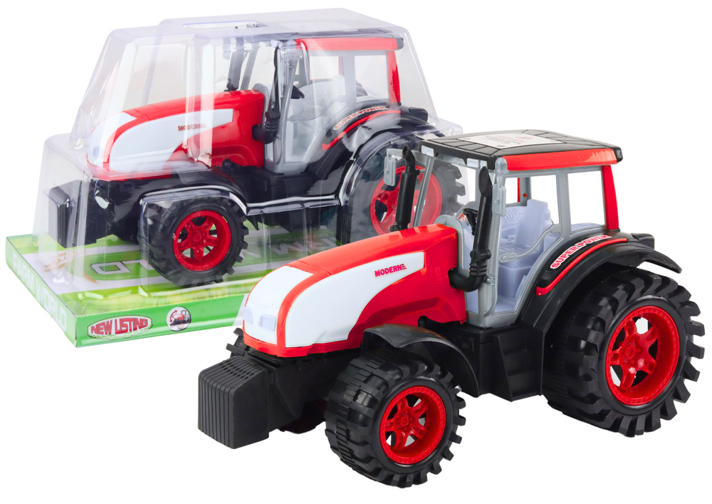 Large Farm Tractor Agricultural Drive Red