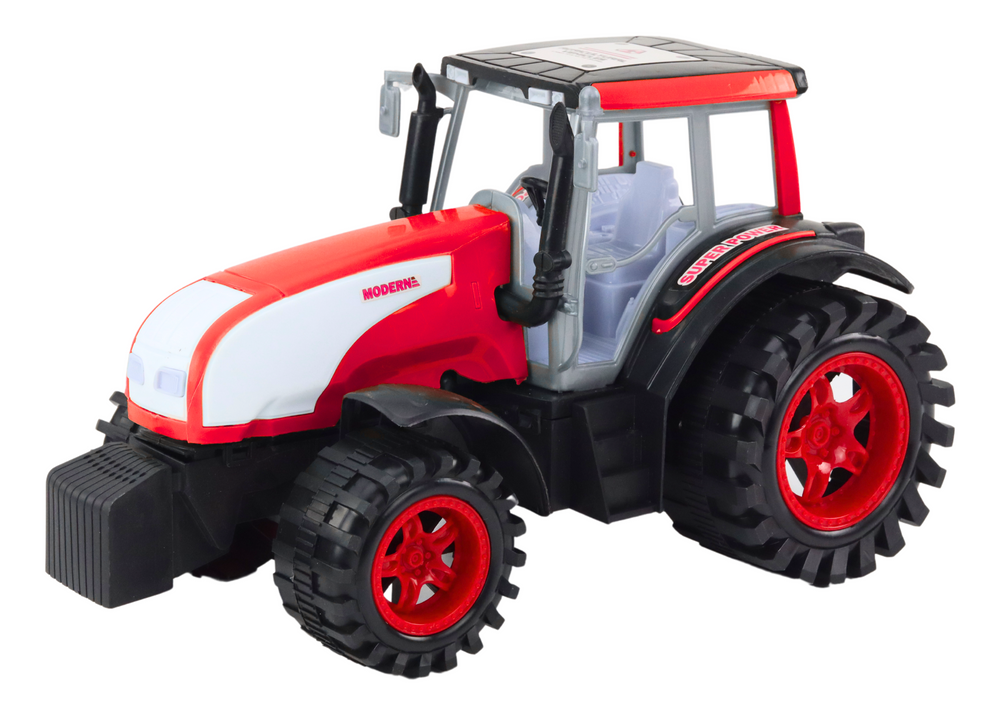 Large Farm Tractor Agricultural Drive Red