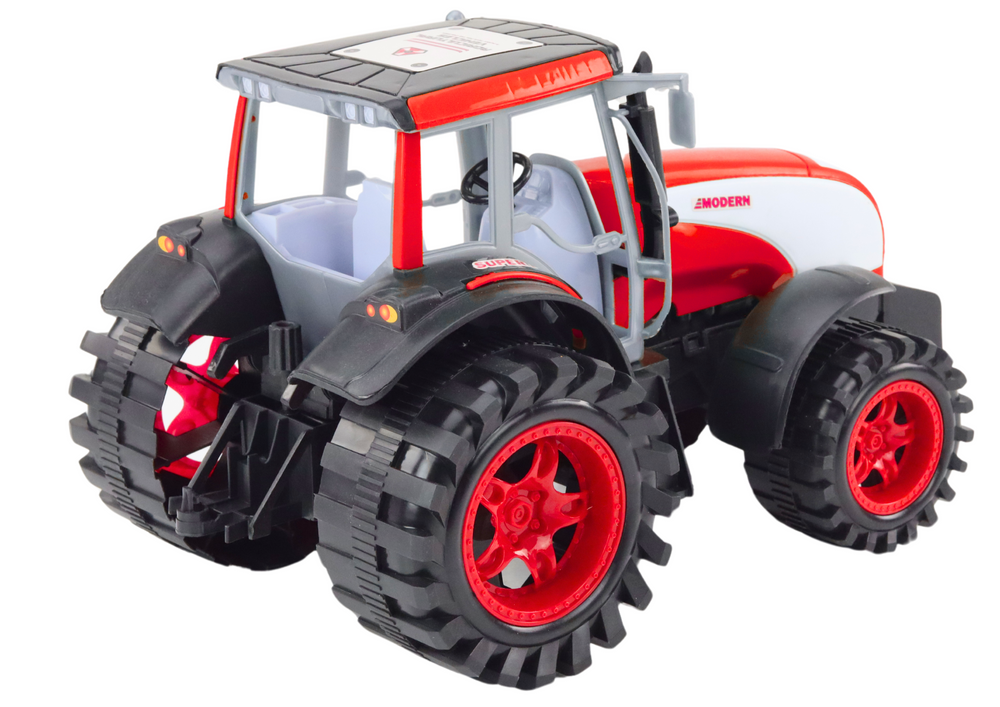 Large Farm Tractor Agricultural Drive Red