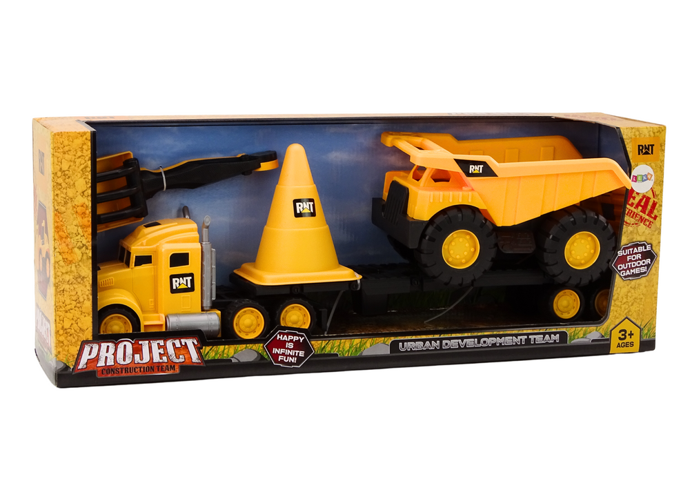 Set of Construction Machinery Truck Dump Truck Movable Yellow