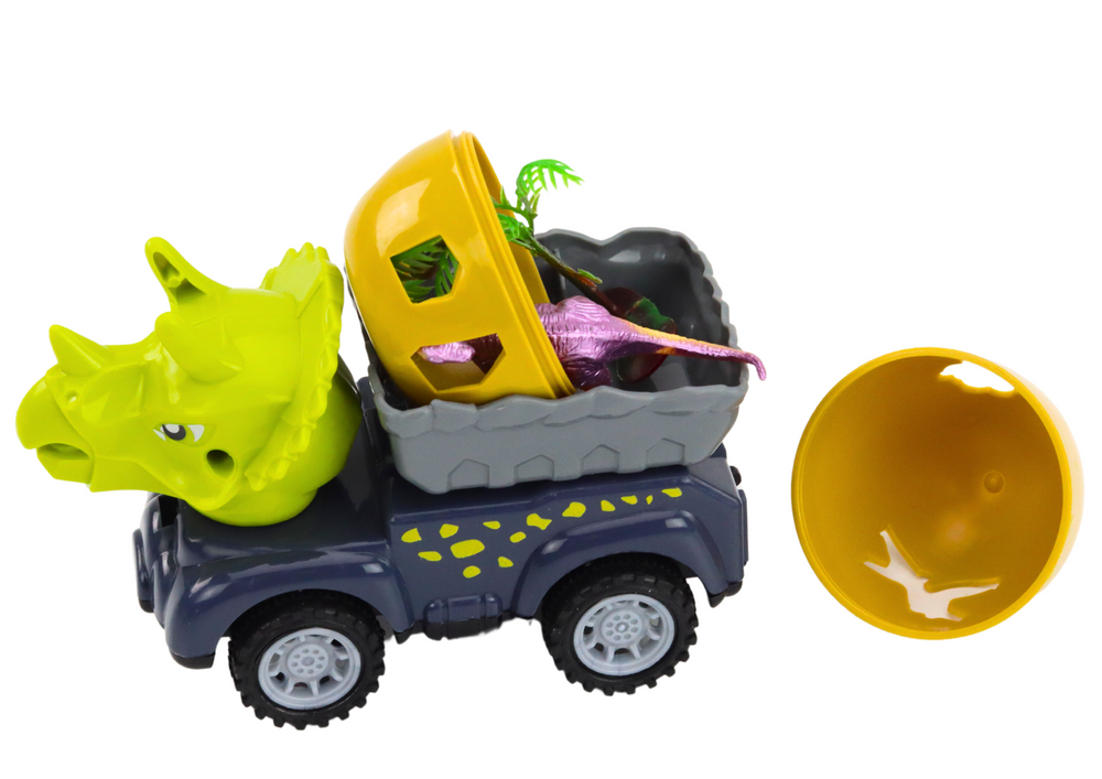 Car Dinosaur With Egg Car With Trailer Figures Set 4 pcs.