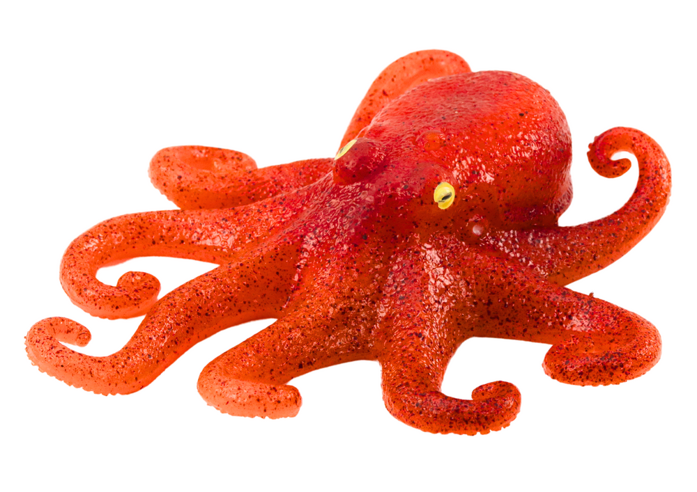 Orange Sea World Rubber Octopus Figurine